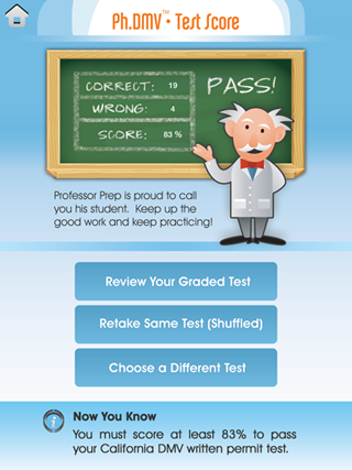 See your test score!