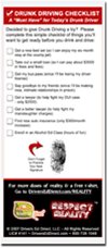 Drunk Driver Checklist