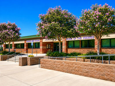 VHS school grounds in Valencia, California