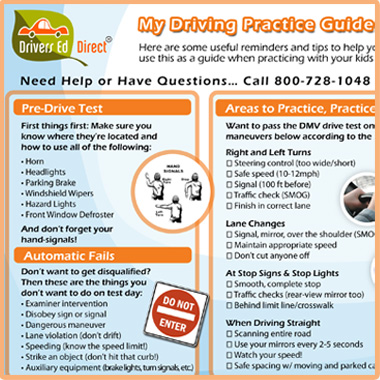 Practice driving test concept.