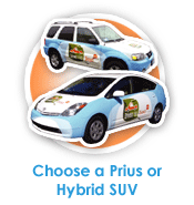 We'll pick you up in one of our hybrid vehicles