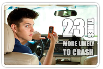 23 times more likely to crash while texting